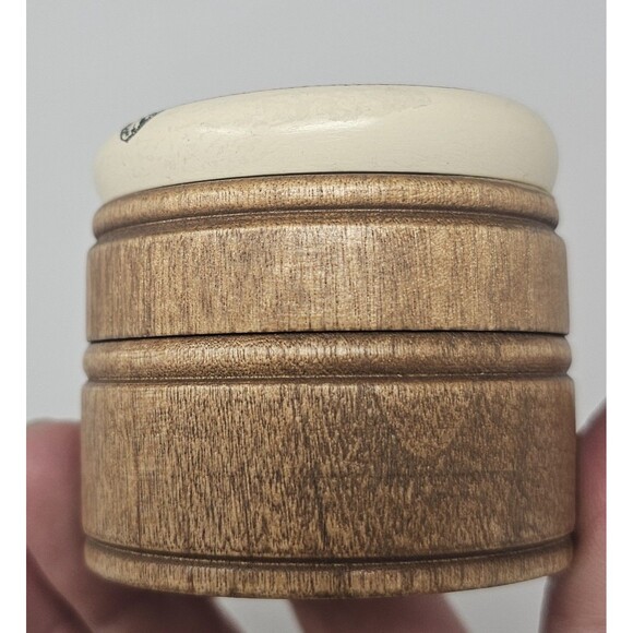 Wooden Circular Trinket Stash Pill Box 2x2" Humpback Whale Nautical - Picture 4 of 11